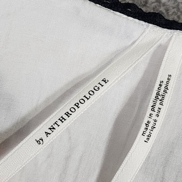 Anthropologie Womens Boho Embroidered Geometric Pattern Mini Shirt Dress - Picture 5 of 9